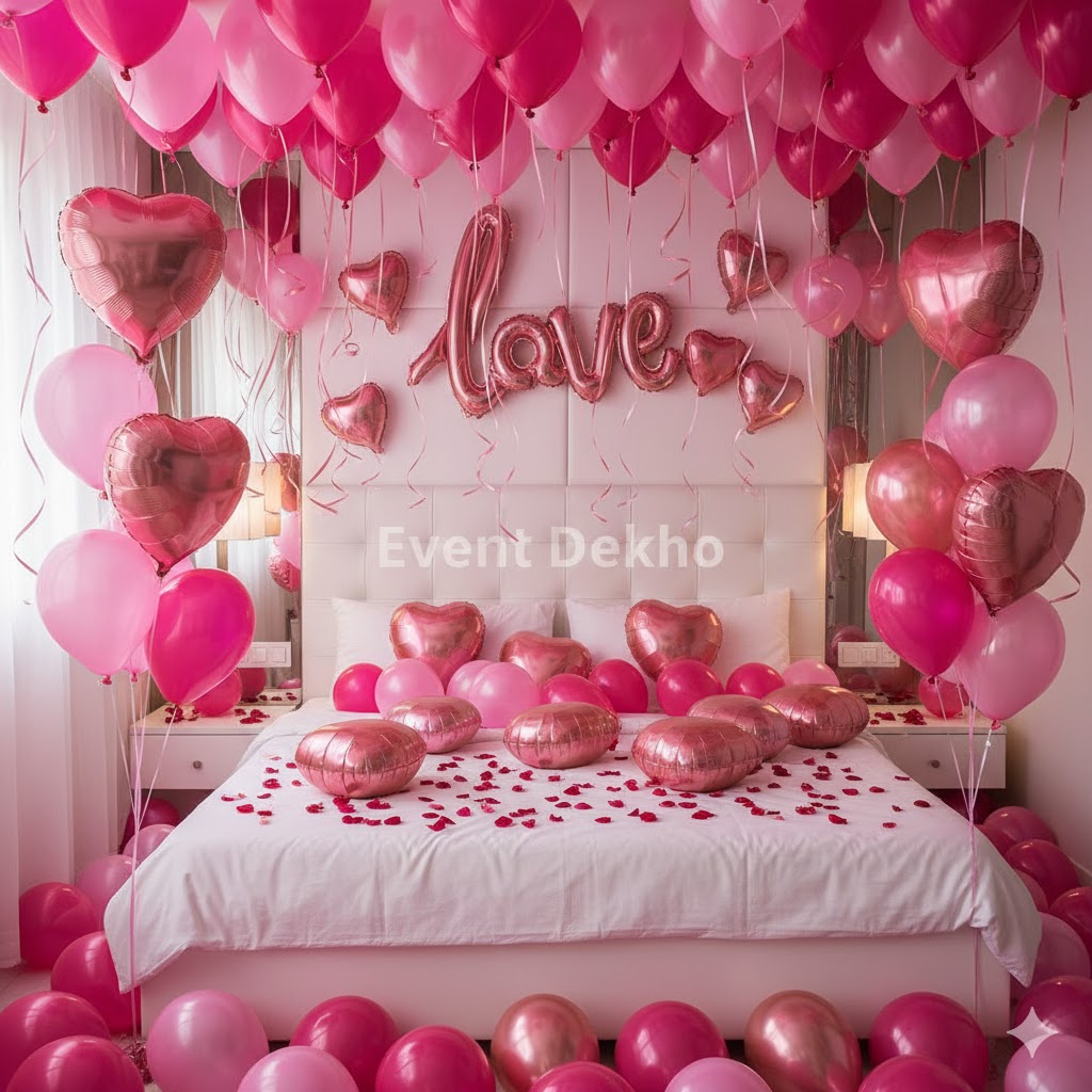 Pink Love Balloon Room Decorat...